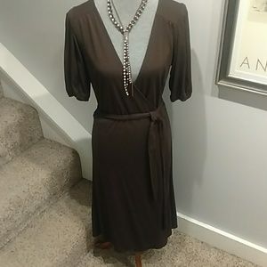 The Loft Brown Wrap Dress Size 12